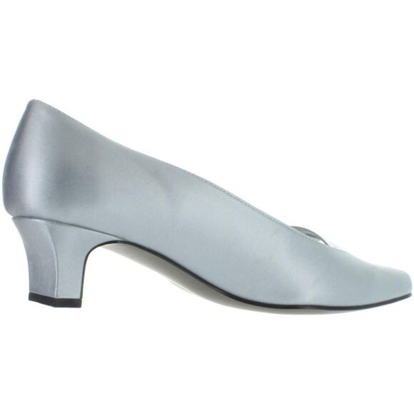 Easy Street Womens Entice Silver Faux Leather Evening Dress Pumps Shoes - Picture 2 of 3